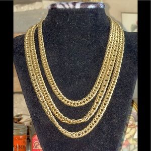 Signed MONET Gold Tone 55” Chain Necklace -Double or Triple for different looks!